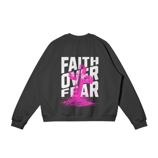 Faith over Fear,  Unisex Heavyweight Fleece-lined Sweatshirt - HELIVES STORE